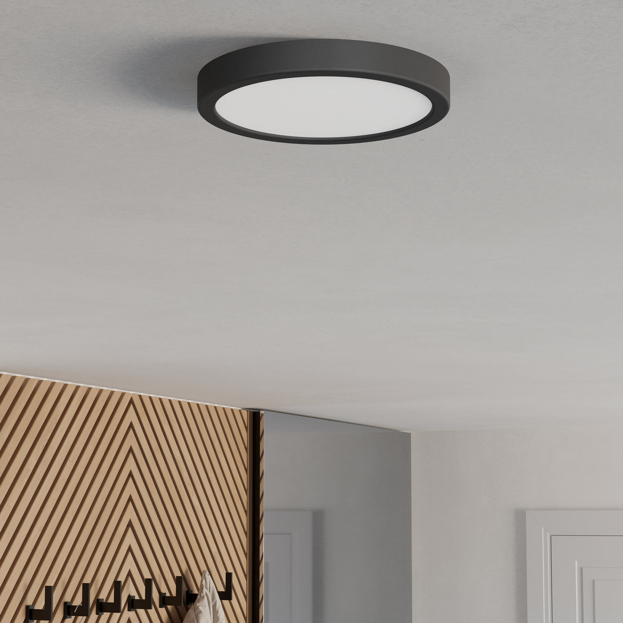 Eglo EU Fueva 6-Z Smart Control RGB IP44 Plastic Round Ceiling Light, 21.1cm Black