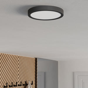 Eglo EU Fueva 6-Z Smart Control RGB IP44 Plastic Round Ceiling Light, 21.1cm Black