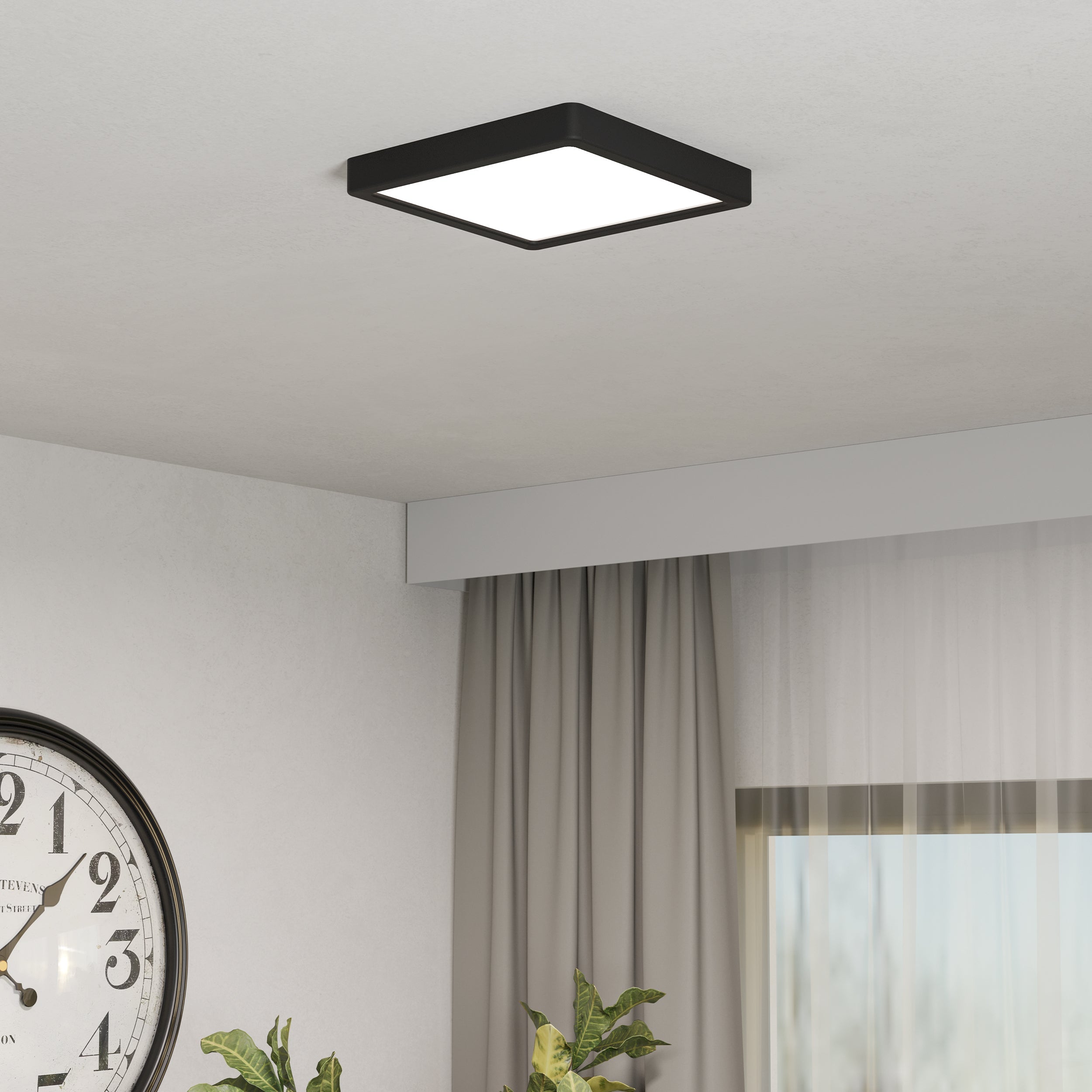 Eglo EU Fueva 6-Z Smart Control RGB IP44 Plastic Square Ceiling Light, 22cm White product image - Endon Lighting from First Light Direct with great prices and fast UK delivery