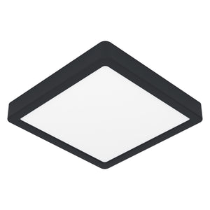 Eglo EU Fueva 6-Z Smart Control RGB IP44 Plastic Square Ceiling Light, 22cm Black