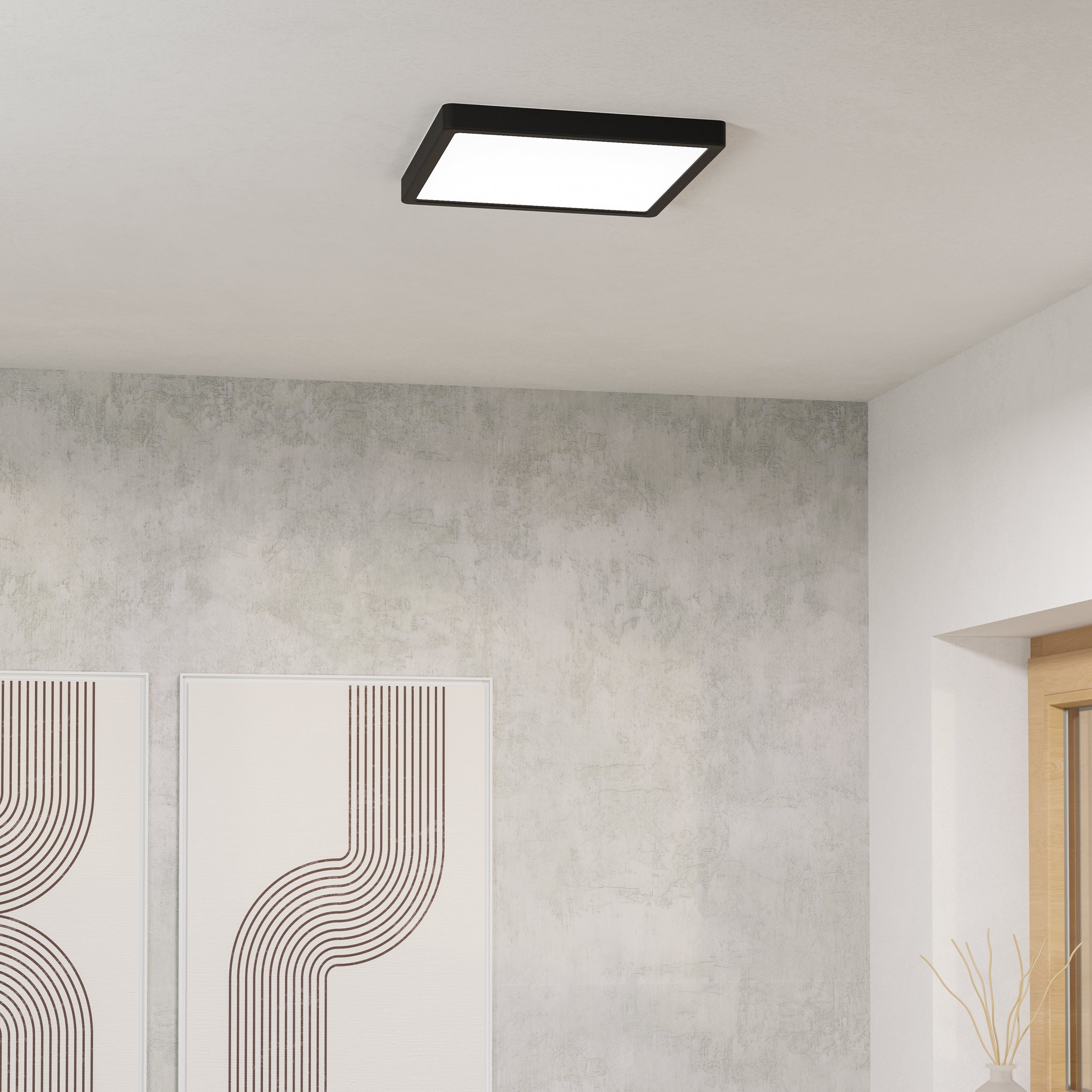 Eglo EU Fueva 6-Z Smart Control RGB IP44 Plastic Round Ceiling Light, 21.1cm White product image - Endon Lighting from First Light Direct with great prices and fast UK delivery