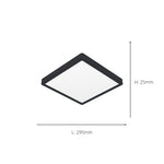 Eglo EU Fueva 6-Z Smart Control RGB IP44 Plastic Square Ceiling Light, 29.5cm Black product image - Endon Lighting from First Light Direct with great prices and fast UK delivery