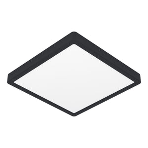 Eglo EU Fueva 6-Z Smart Control RGB IP44 Plastic Square Ceiling Light, 29.5cm Black