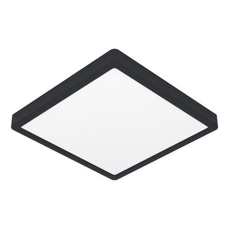 Eglo EU Fueva 6-Z Smart Control RGB IP44 Plastic Square Ceiling Light, 29.5cm Black