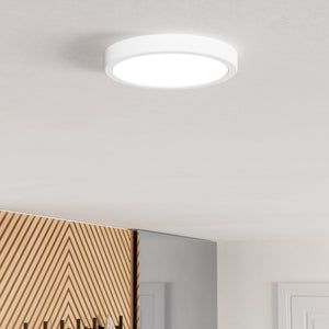 Eglo EU Fueva 6-Z Smart Control RGB IP44 Plastic Round Ceiling Light, 21.1cm White