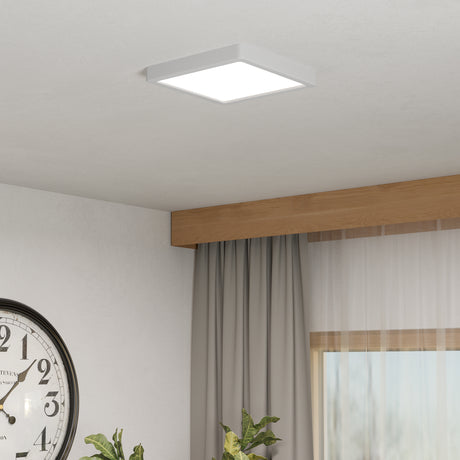 Eglo EU Fueva 6-Z Smart Control RGB IP44 Plastic Square Ceiling Light, 22cm White