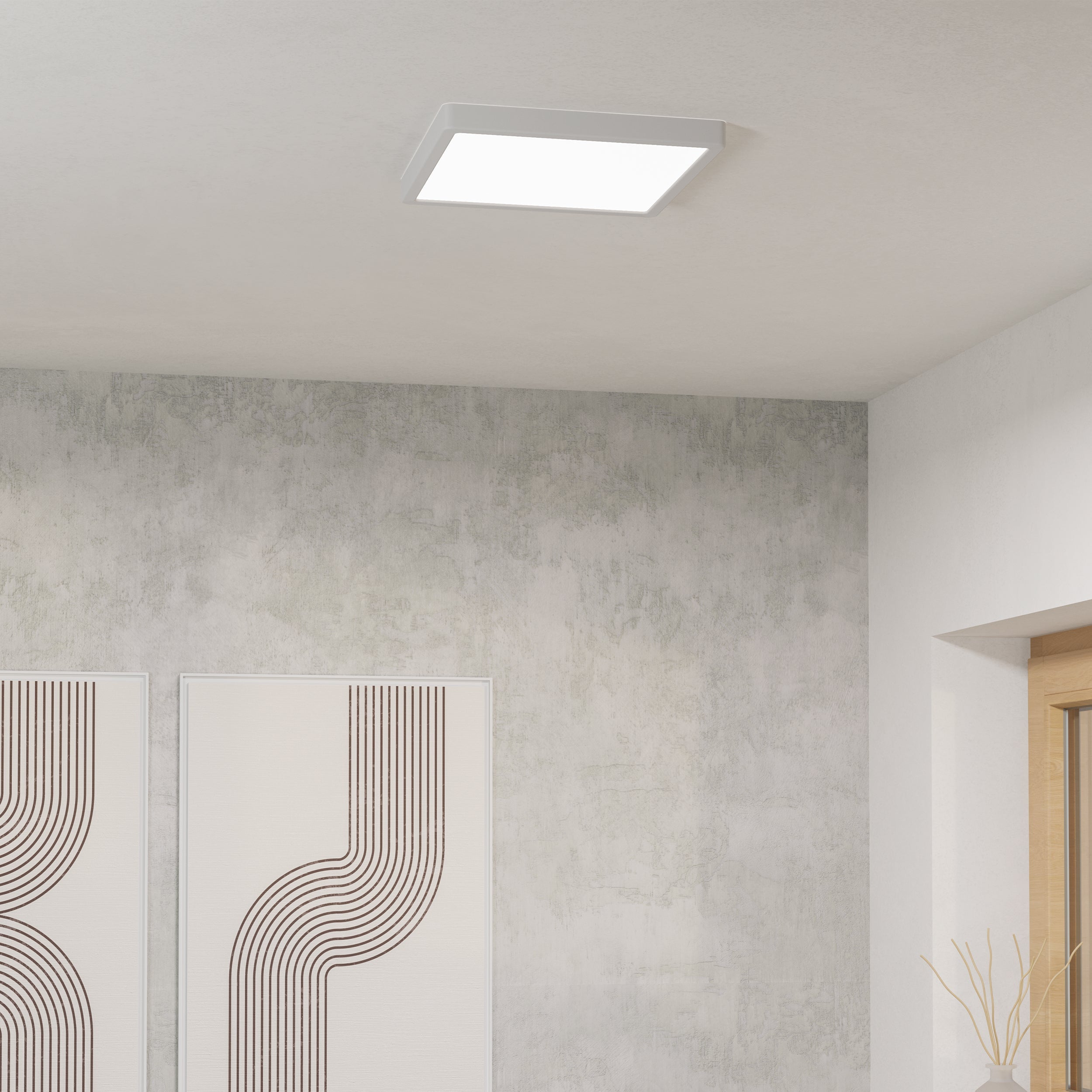 Eglo EU T-Plus Flat Light Ultra-Slim Black Ceiling Light product image - Endon Lighting from First Light Direct with great prices and fast UK delivery