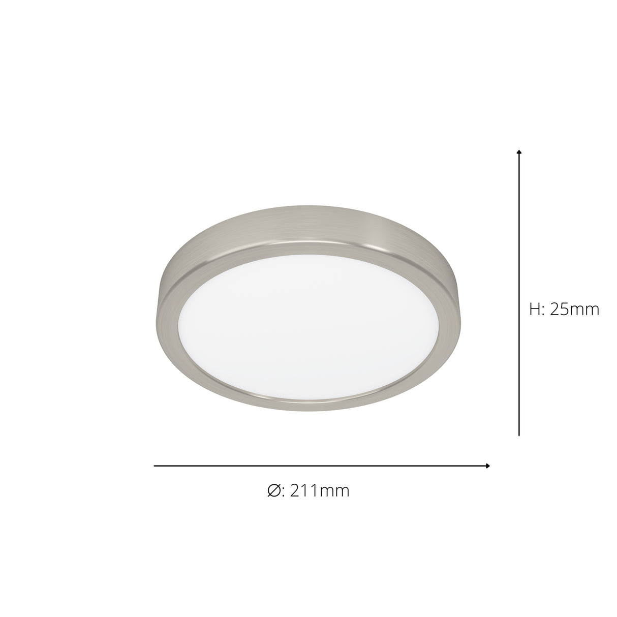 Eglo EU Fueva 6-Z Smart Control RGB IP44 Plastic Round Ceiling Light, 21.1cm Satin Nickel