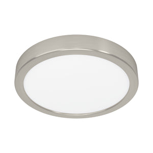 Eglo EU Fueva 6-Z Smart Control RGB IP44 Plastic Round Ceiling Light, 21.1cm Satin Nickel
