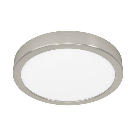 Eglo EU Fueva 6-Z Smart Control RGB IP44 Plastic Round Ceiling Light, 21.1cm Satin Nickel
