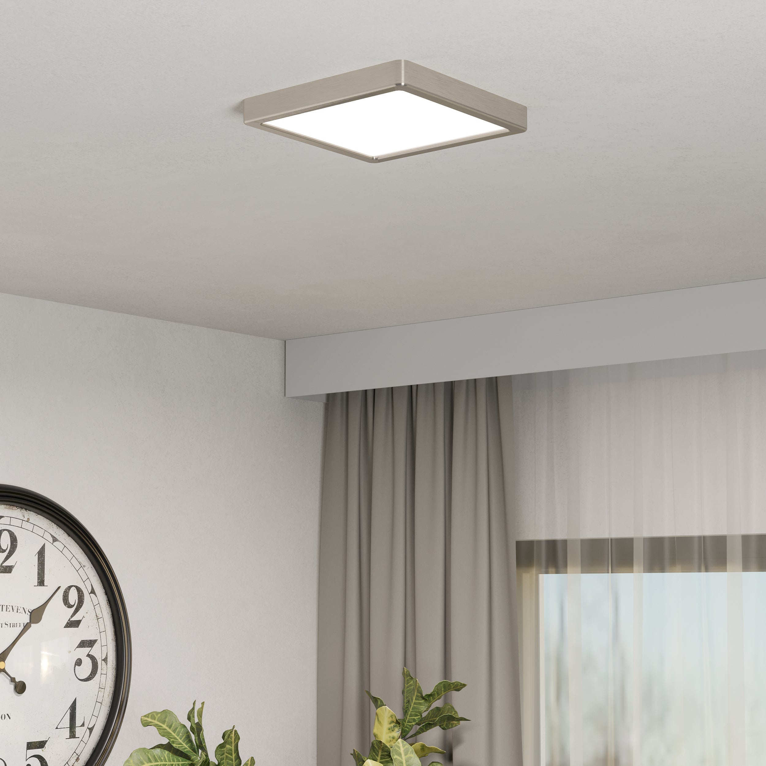 Eglo EU Fueva 6-Z Smart Control RGB IP44 Plastic Round Ceiling Light, 38.9cm Black product image - Endon Lighting from First Light Direct with great prices and fast UK delivery