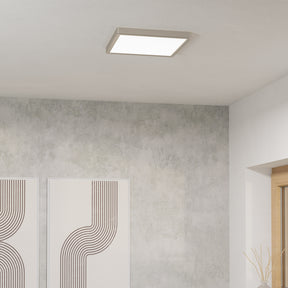 Eglo EU Fueva 6-Z Smart Control RGB IP44 Plastic Square Ceiling Light, 29.5cm Satin Nickel