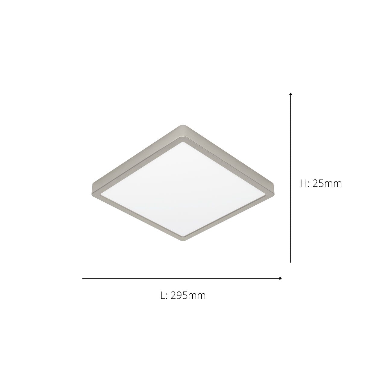 Eglo EU Fueva 6-Z Smart Control RGB IP44 Plastic Square Ceiling Light, 29.5cm Satin Nickel