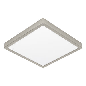 Eglo EU Fueva 6-Z Smart Control RGB IP44 Plastic Square Ceiling Light, 29.5cm Satin Nickel