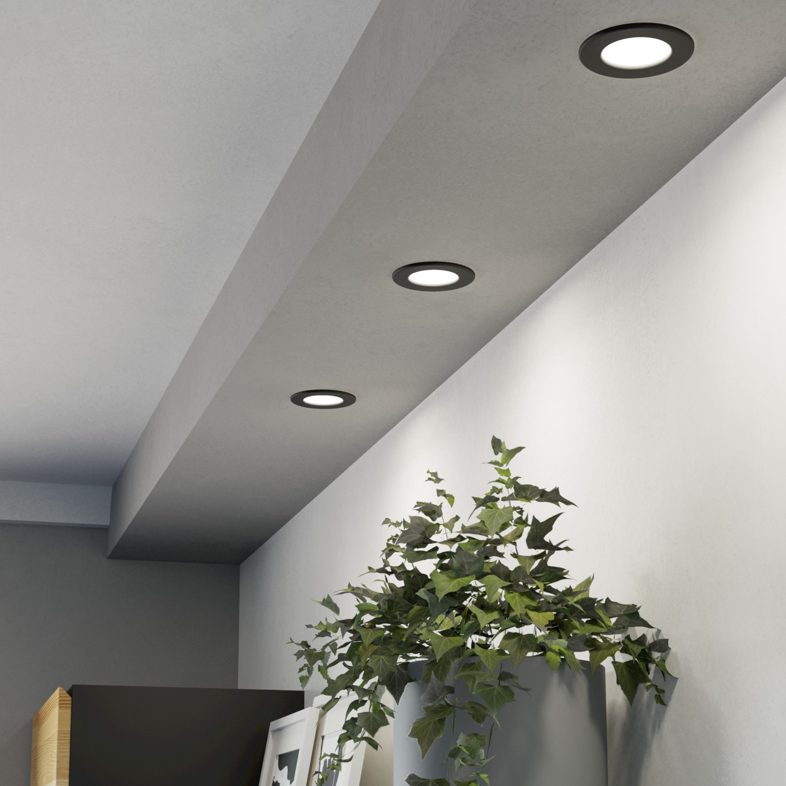 Eglo EU Fueva 6 White LED Round Recessed Ceiling Light, 8.8cm, Set of 3 product image - Endon Lighting from First Light Direct with great prices and fast UK delivery