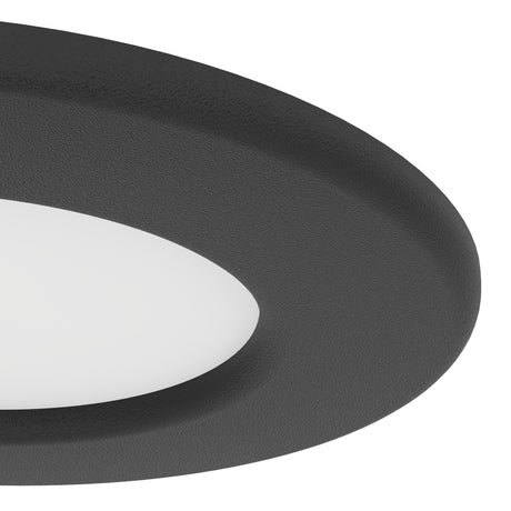 Eglo EU Fueva 6 Black LED Round Recessed Ceiling Light, 8.8cm