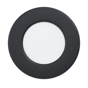 Eglo EU Fueva 6 Black LED Round Recessed Ceiling Light, 8.8cm