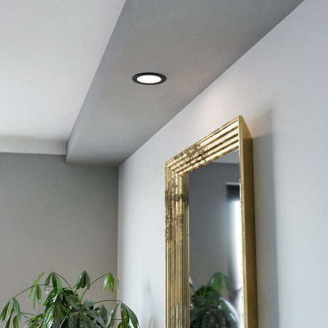 Eglo EU Fueva 6 Black LED Round Recessed Ceiling Light, 11.9cm
