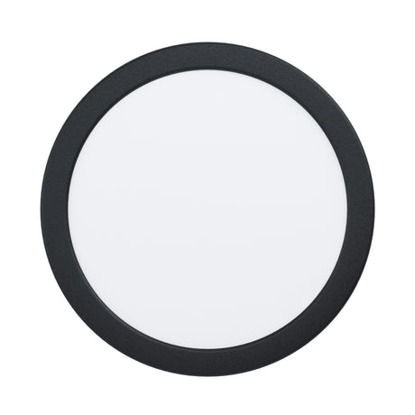 Eglo EU Fueva 6 Black LED Round Recessed Ceiling Light, 21.6cm