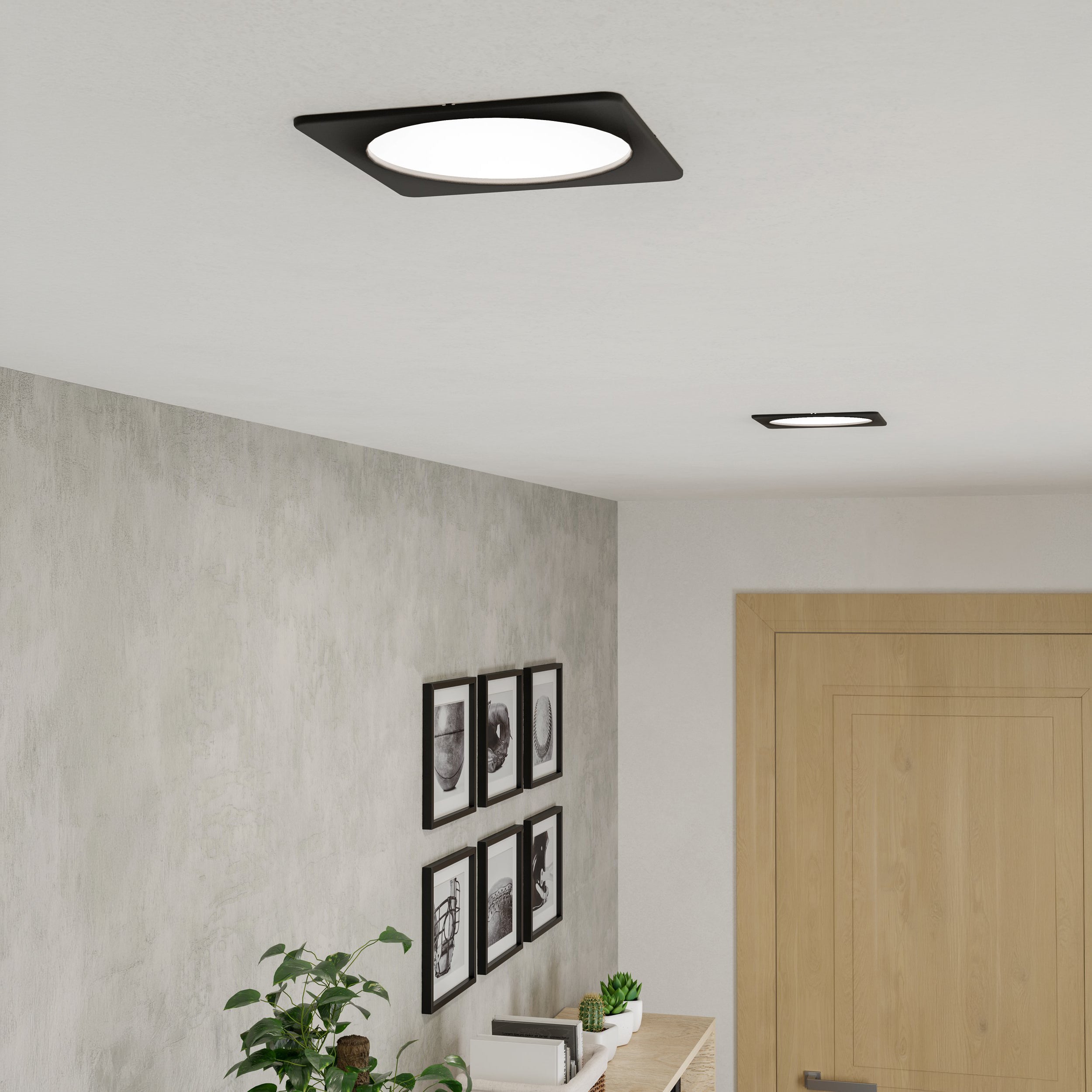 Eglo EU Fueva 6 White LED Square Recessed Ceiling Light, 16.6cm product image - Endon Lighting from First Light Direct with great prices and fast UK delivery