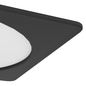 Eglo EU Fueva 6 Black LED Square Recessed Ceiling Light, 21.6cm