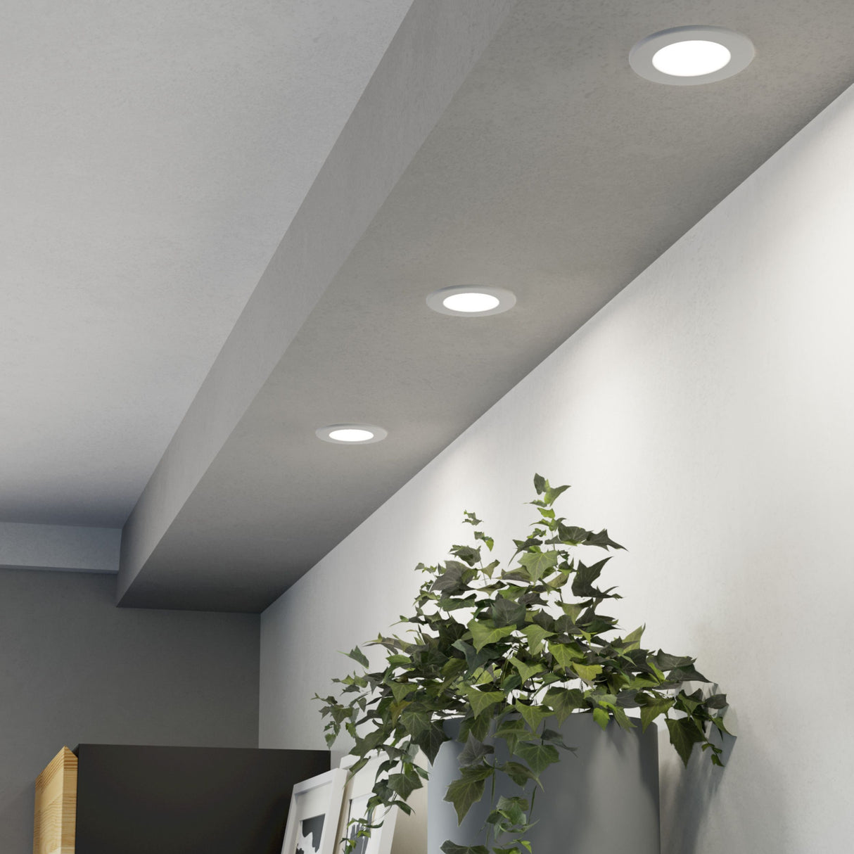 Eglo EU Fueva 6 White LED Round Recessed Ceiling Light, 8.8cm