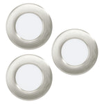 Eglo EU Fueva 6 Satin Nickel LED Round Recessed Ceiling Light, 8.8cm, Set of 3 product image - Endon Lighting from First Light Direct with great prices and fast UK delivery