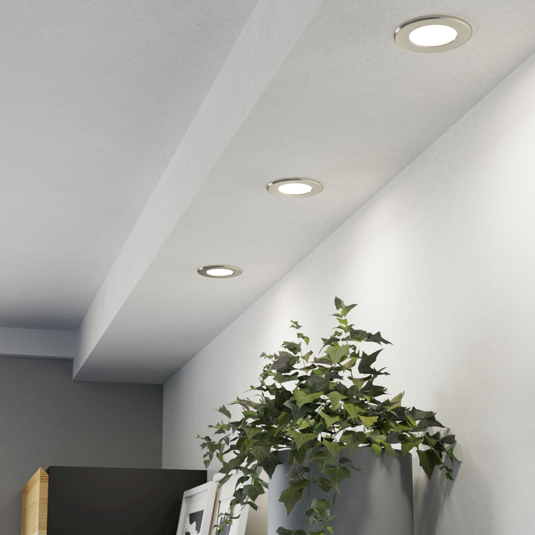 Eglo EU Fueva 6 Black LED Round Recessed Ceiling Light, 8.8cm, Set of 3 product image - Endon Lighting from First Light Direct with great prices and fast UK delivery