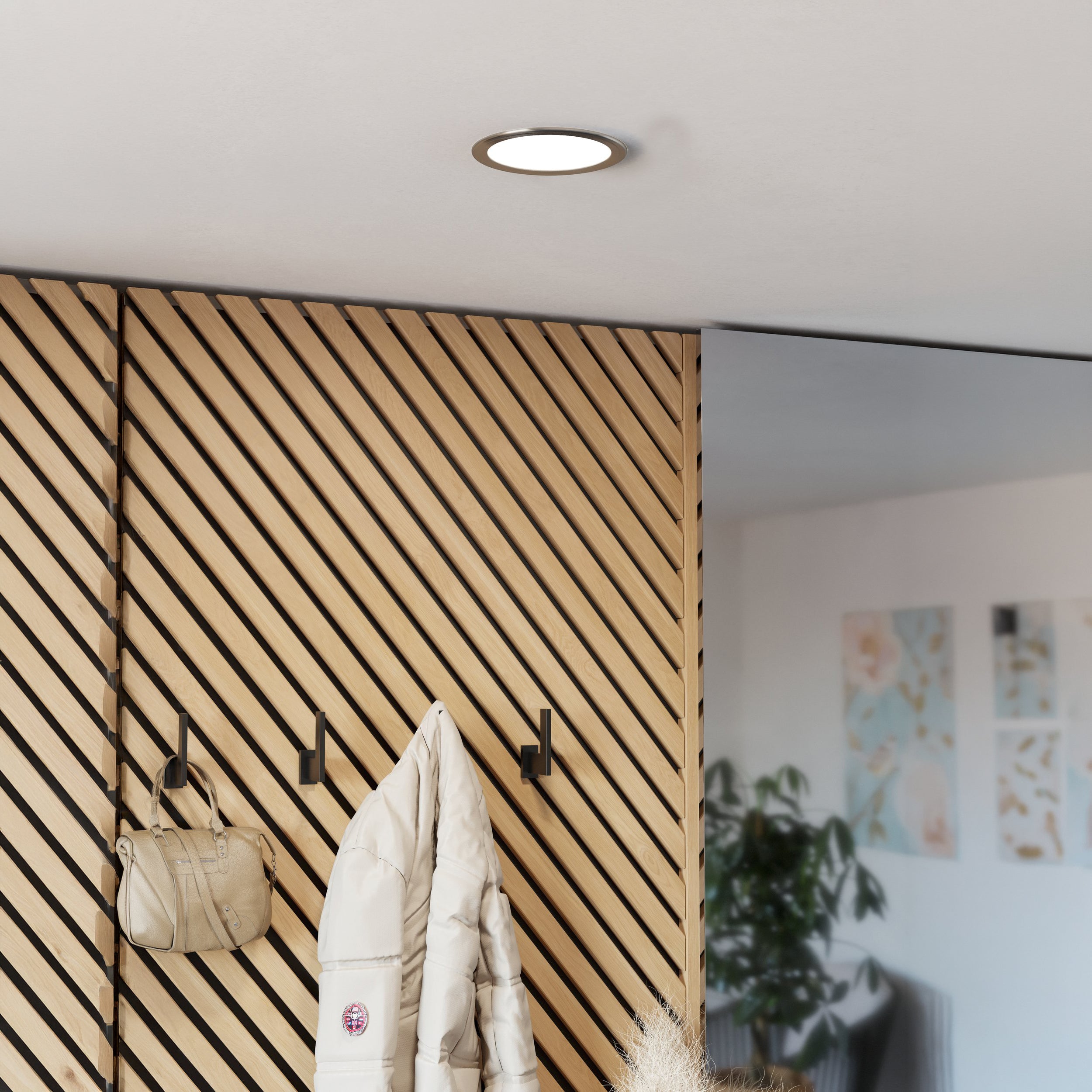 Eglo EU Fueva 6 Satin Nickel LED Round Recessed Ceiling Light, 16.8cm product image - Endon Lighting from First Light Direct with great prices and fast UK delivery