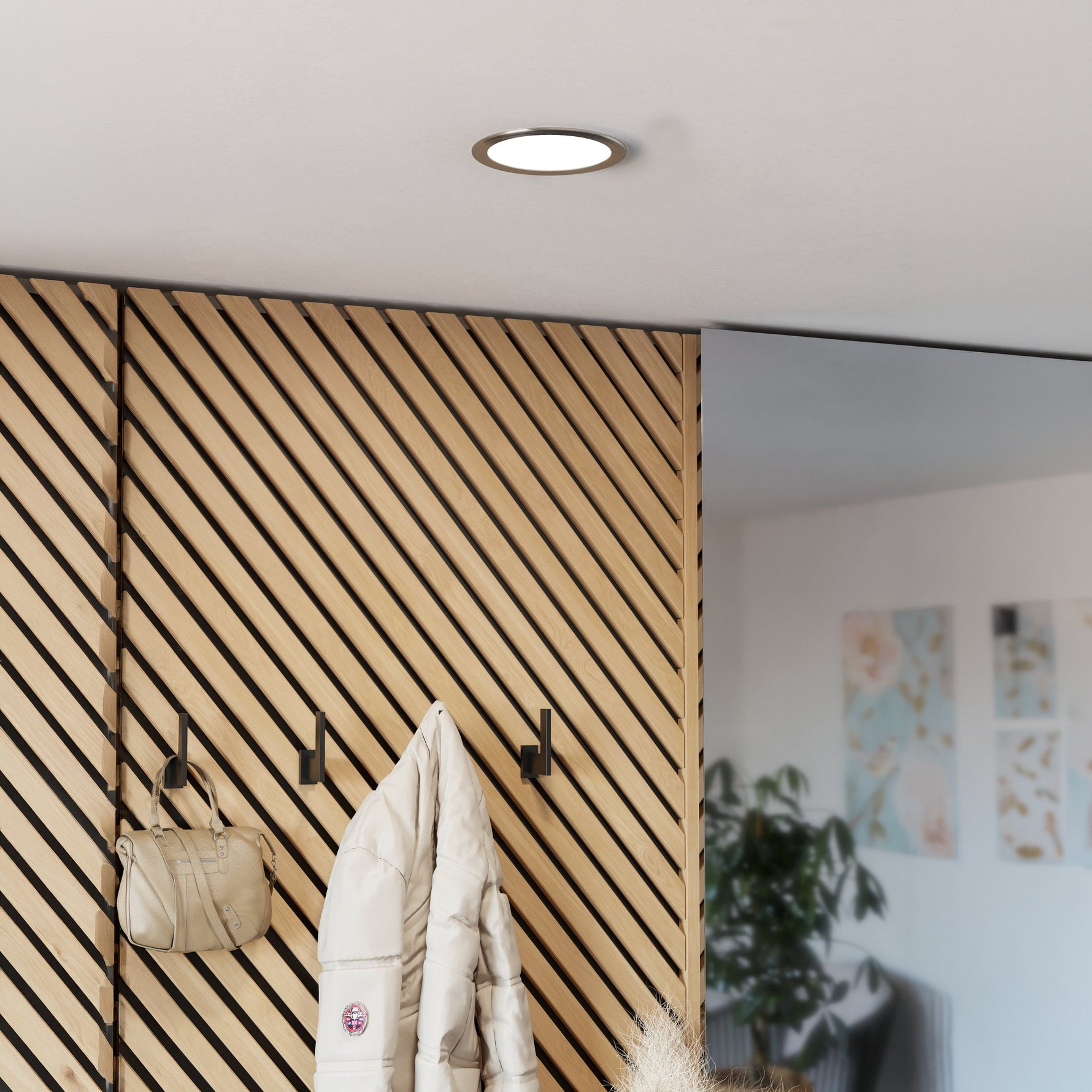 Eglo EU Fueva 6 Satin Nickel LED Round Recessed Ceiling Light, 16.8cm product image - Endon Lighting from First Light Direct with great prices and fast UK delivery