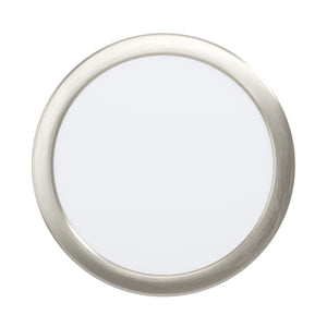 Eglo EU Fueva 6 Satin Nickel LED Round Recessed Ceiling Light, 21.6cm