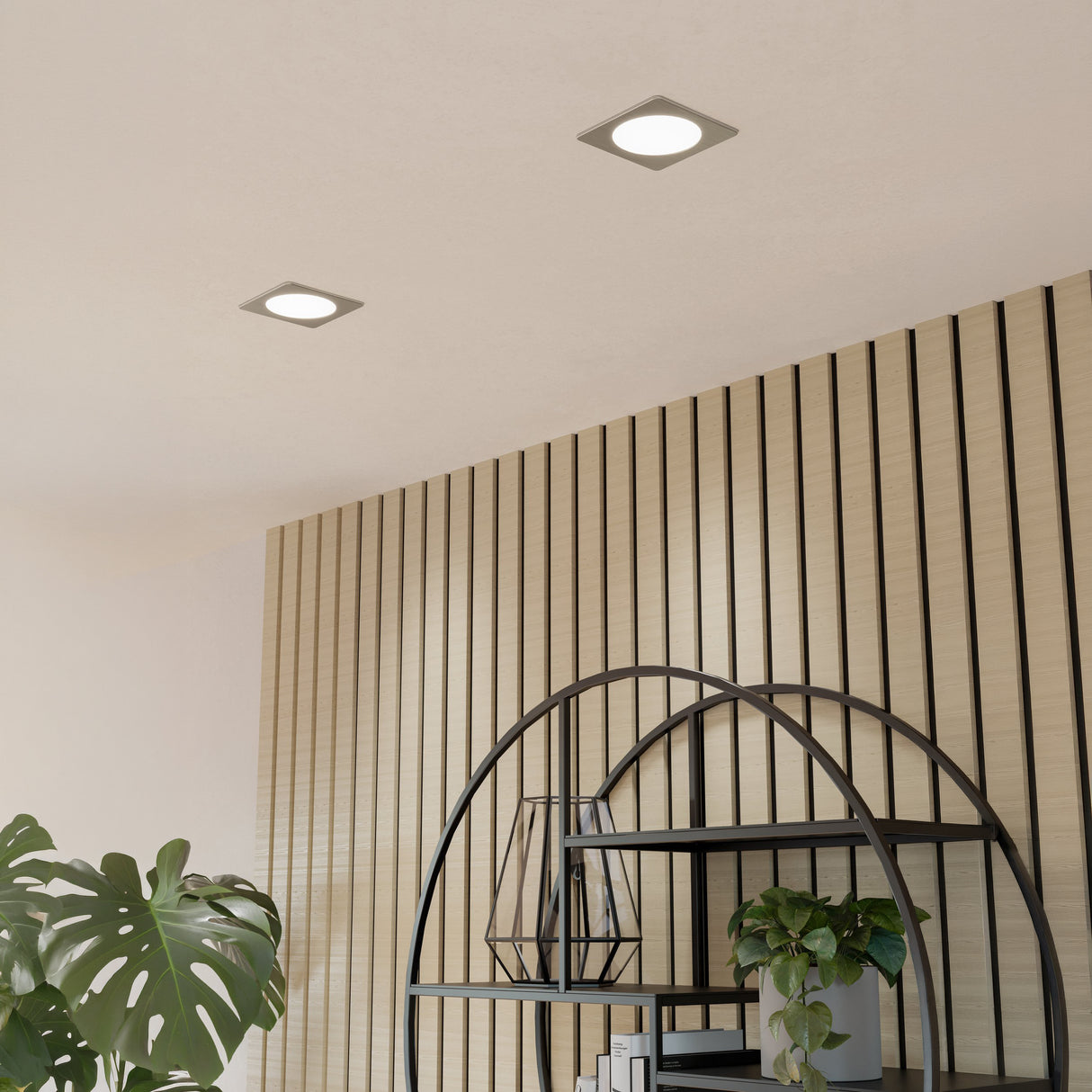Eglo EU Fueva 6 Satin Nickel LED Square Recessed Ceiling Light, 11.9cm