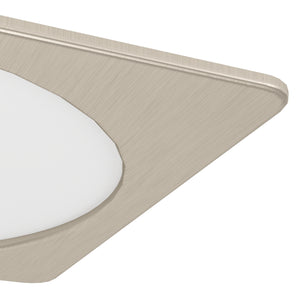 Eglo EU Fueva 6 Satin Nickel LED Square Recessed Ceiling Light, 21.6cm