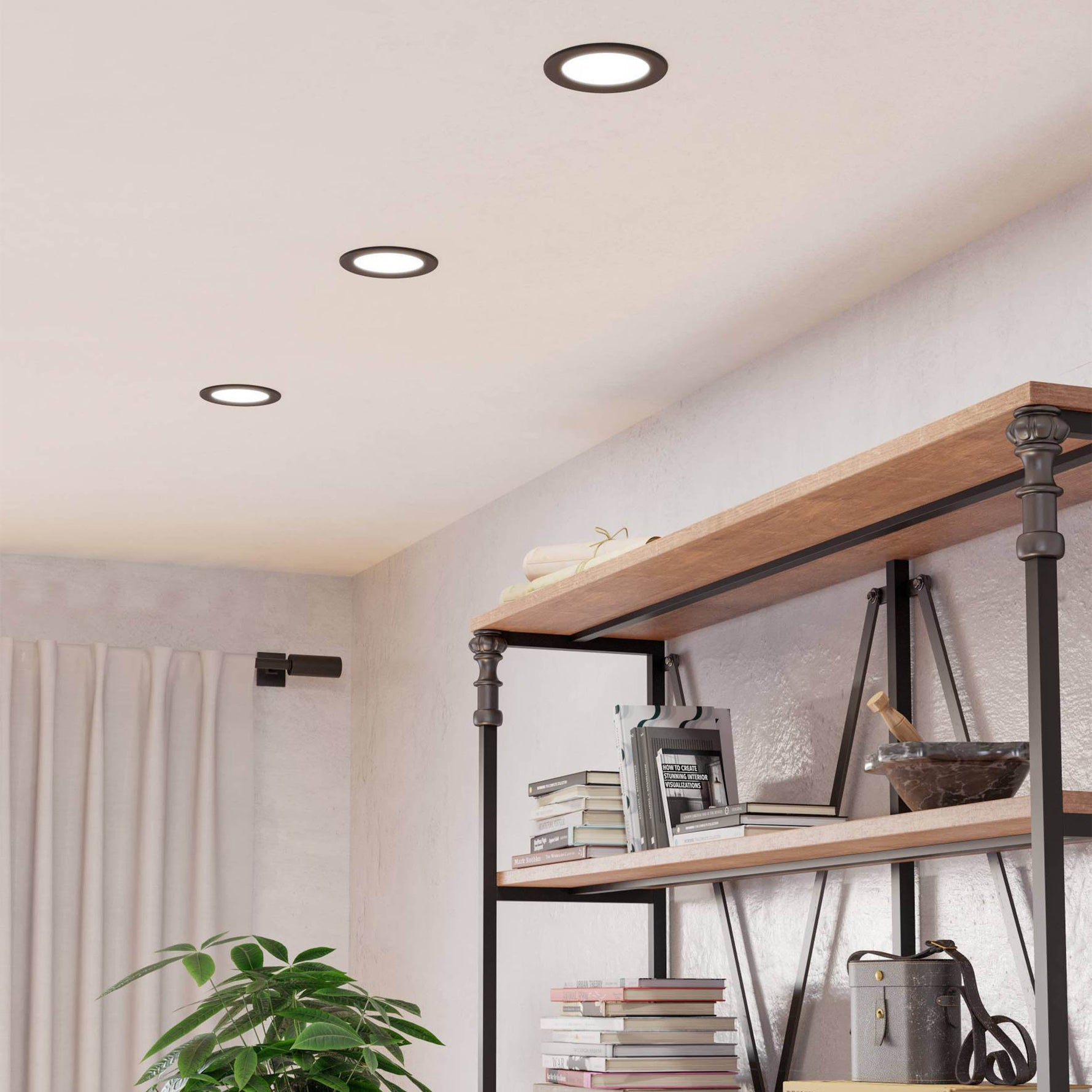 Eglo EU Fueva 6 Recessed LED Light Black 16.6cm product image - Endon Lighting from First Light Direct with great prices and fast UK delivery