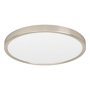 Eglo EU Fueva 6-Z Smart Control RGB IP44 Plastic Round Ceiling Light, 38.9cm Satin Nickel
