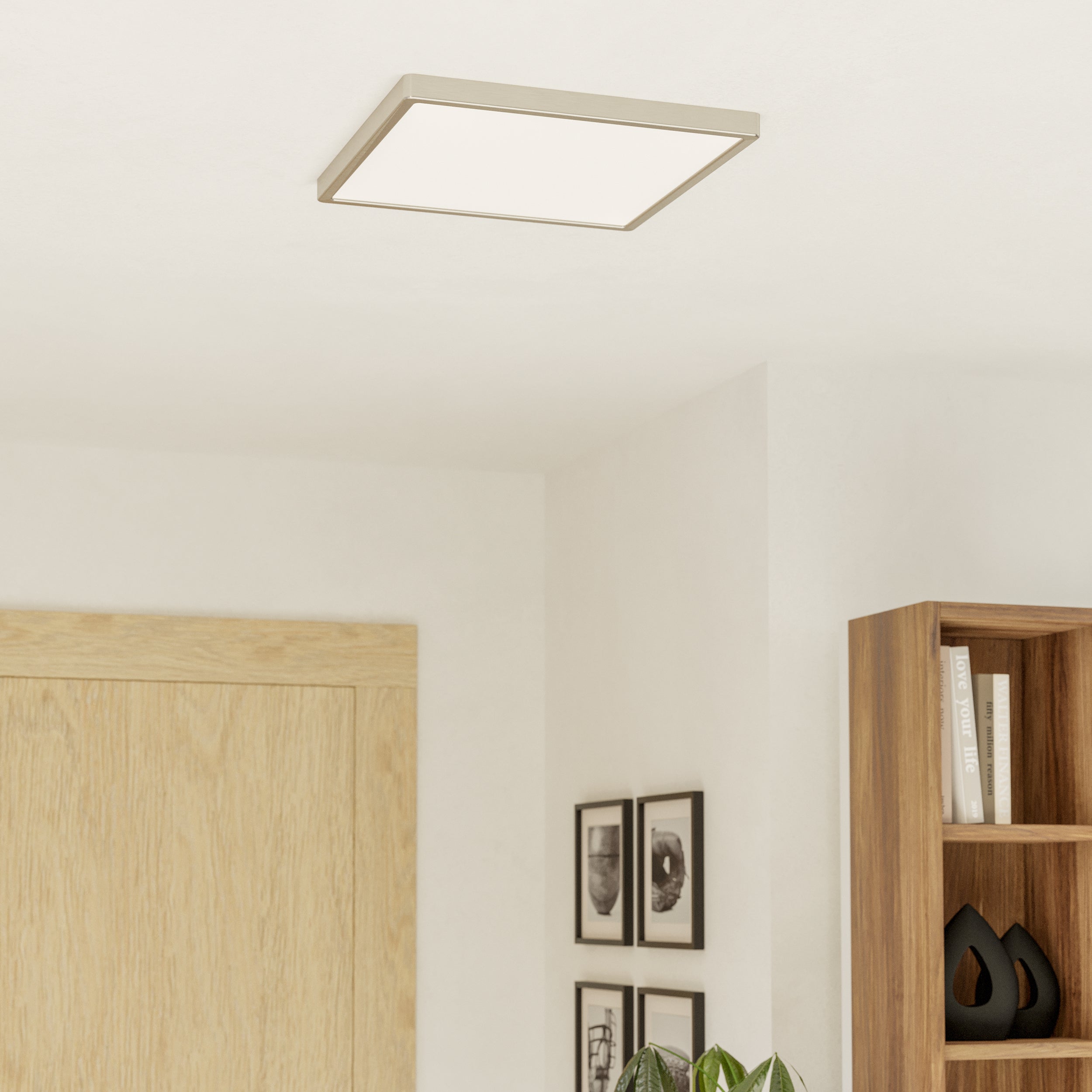 Eglo EU Fueva 6 Black LED Square Ceiling Light, 29cm product image - Endon Lighting from First Light Direct with great prices and fast UK delivery