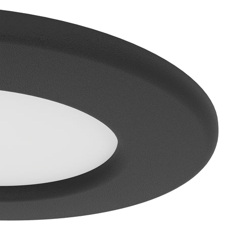 Eglo EU Fueva 6-Z Smart Control RGB IP44 Plastic Round Recessed Light, 8.8cm Satin Black, Pack of 3