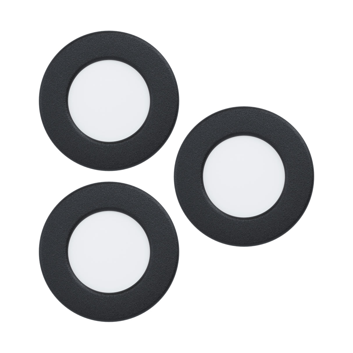 Eglo EU Fueva 6-Z Smart Control RGB IP44 Plastic Round Recessed Light, 8.8cm Satin Black, Pack of 3