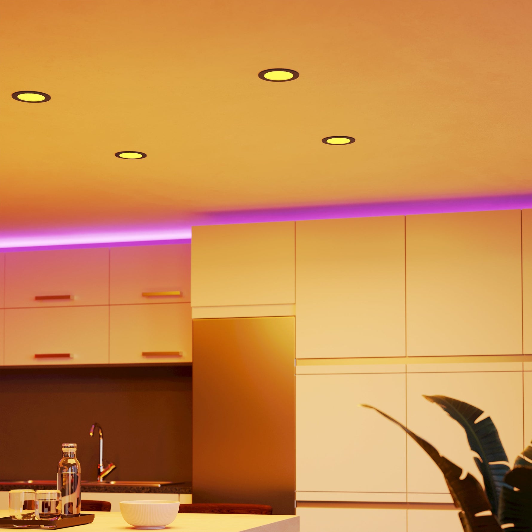 Eglo EU Fueva 6-Z Smart Control RGB IP44 Plastic Round Recessed Light, 12cm White product image - Endon Lighting from First Light Direct with great prices and fast UK delivery