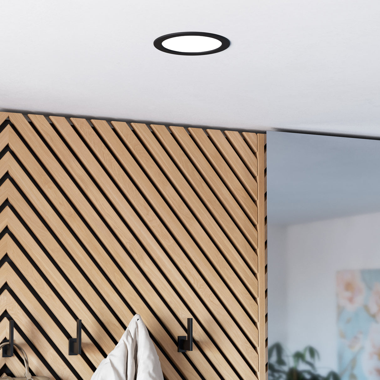 Eglo EU Fueva 6-Z Smart Control RGB IP44 Plastic Round Recessed Light, 16.8cm Black