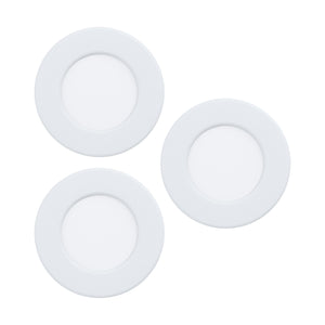 Eglo EU Fueva 6-Z Smart Control RGB IP44 Plastic Round Recessed Light, 8.8cm Satin White, Pack of 3