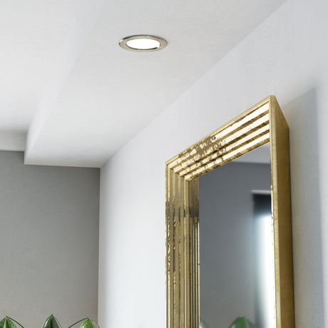 Eglo EU Fueva 6-Z Smart Control RGB IP44 Plastic Round Recessed Light, 12cm Satin Nickel