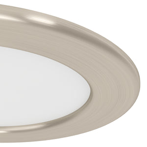 Eglo EU Fueva 6-Z Smart Control RGB IP44 Plastic Round Recessed Light, 12cm Satin Nickel