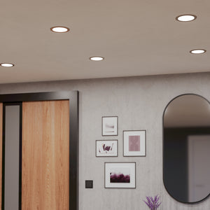 Eglo EU Fueva 6-Z Smart Control RGB IP44 Plastic Round Recessed Light, 16.8cm Satin Nickel