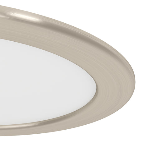 Eglo EU Fueva 6-Z Smart Control RGB IP44 Plastic Round Recessed Light, 16.8cm Satin Nickel