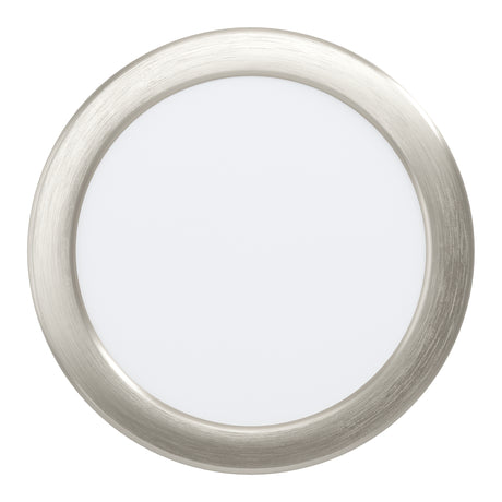 Eglo EU Fueva 6-Z Smart Control RGB IP44 Plastic Round Recessed Light, 16.8cm Satin Nickel