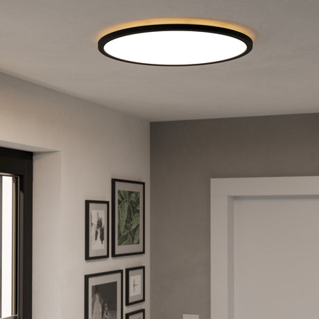 Eglo EU Rovito Black Plastic LED Tricolour Ceiling Light
