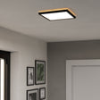 Eglo EU Rovito Black Square Plastic LED Tricolour Ceiling Light, 29cm