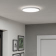 Eglo EU Rovito White Roundr Plastic LED Tricolour Ceiling Light, 30cm