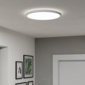 Eglo EU Rovito White Round Plastic LED Tricolour Ceiling Light, 38.9cm